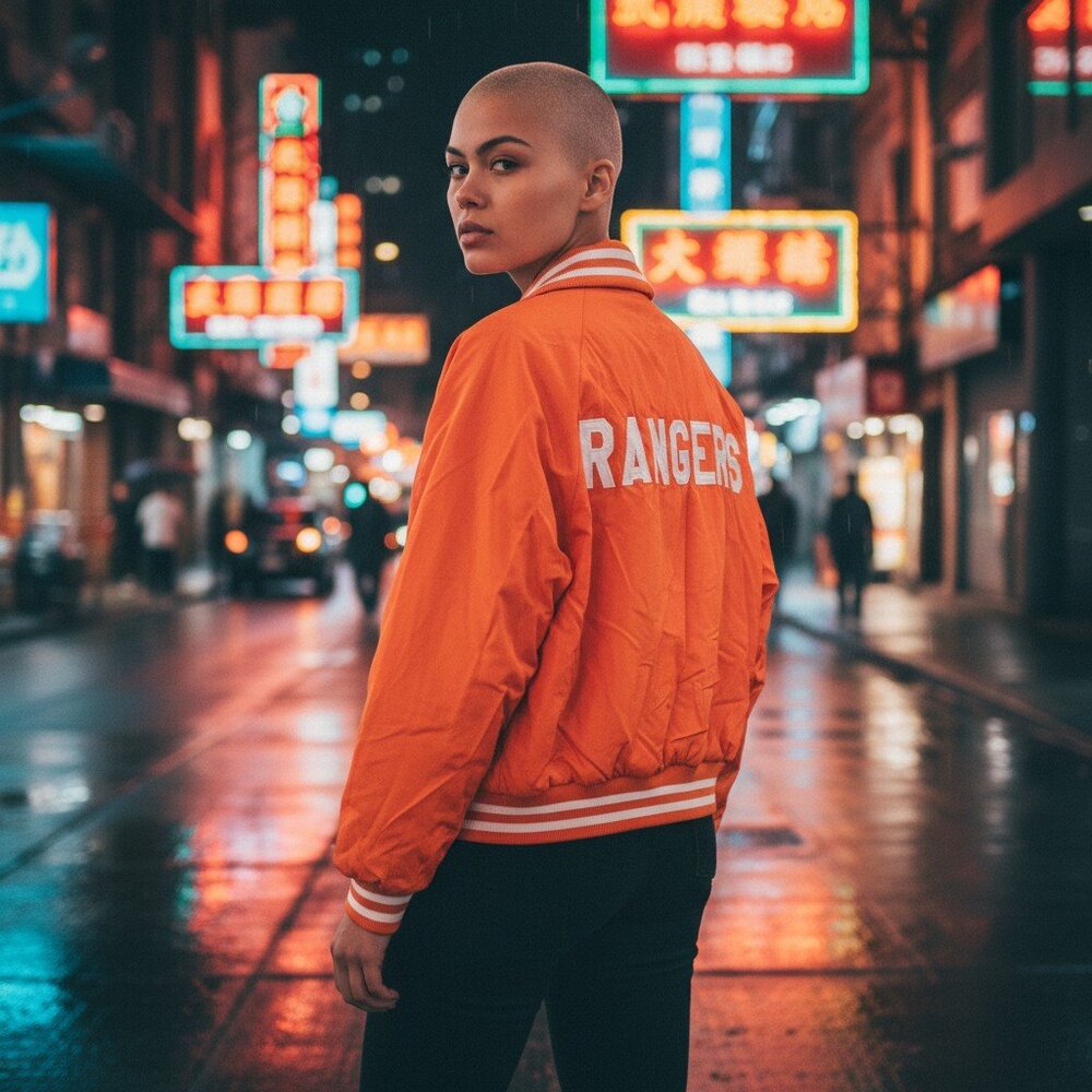 Vintage Pla-Jac by Dunbrooke “Rangers” Orange Varsity Jacket — Personalized
